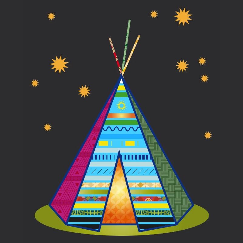 Colorful teepee tent – imaginative pattern