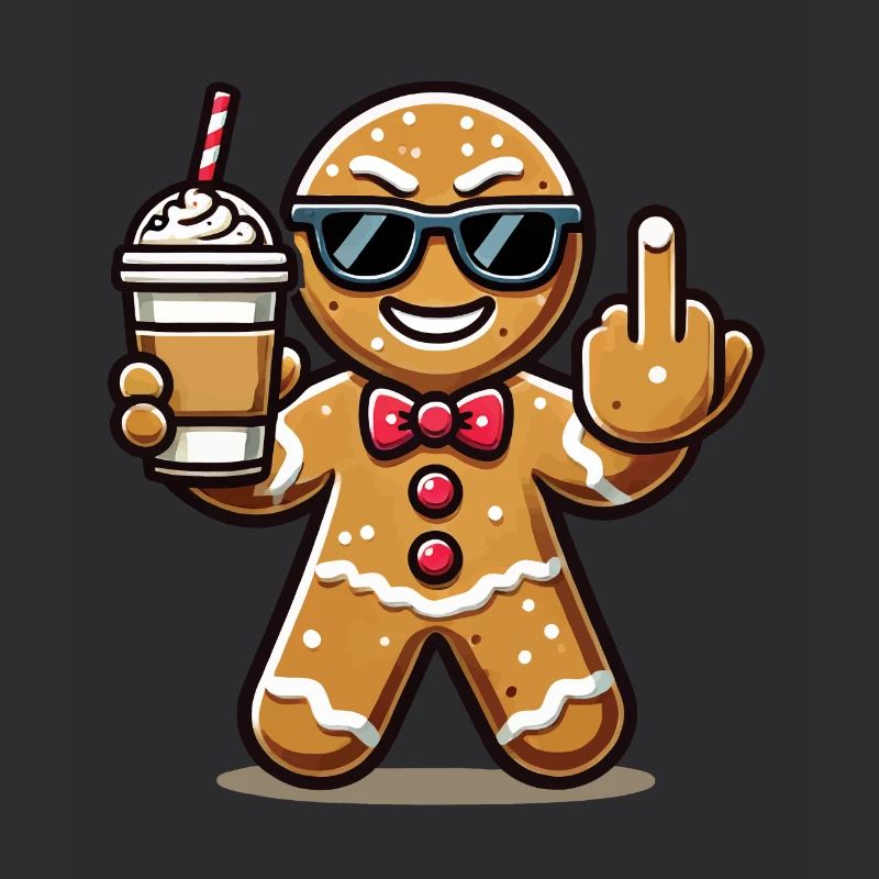 Christmas gingerbread man with attitude