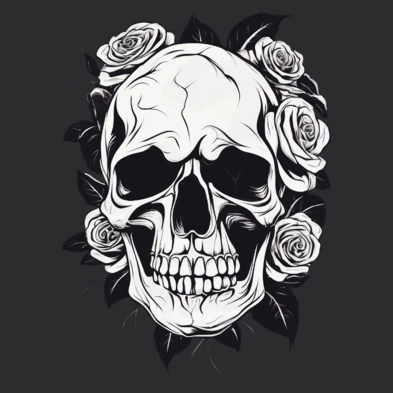 Skull Skull Roses Gothic