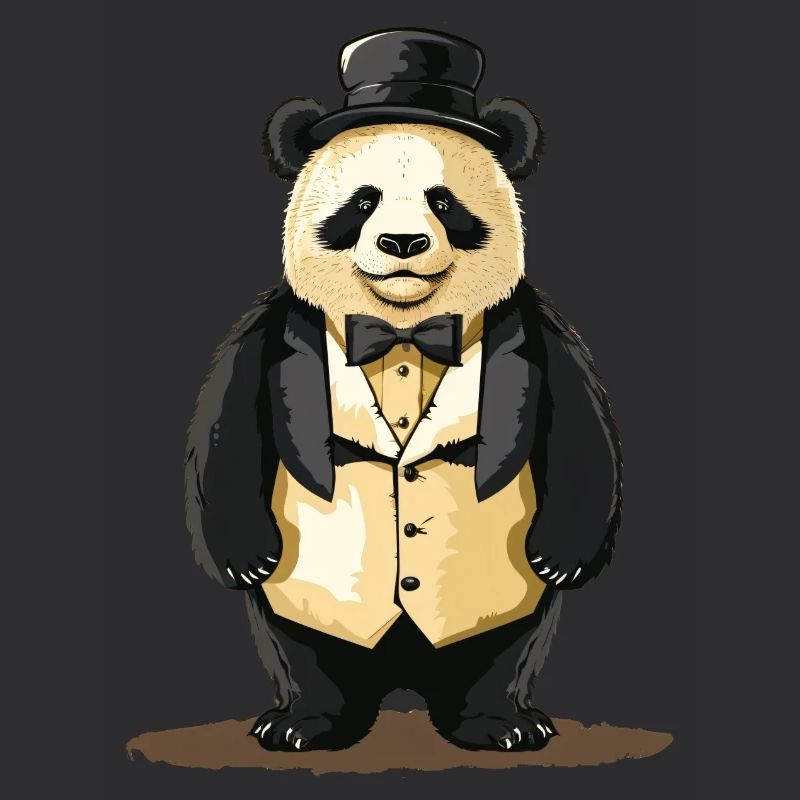 Panda mignon en queue de pie