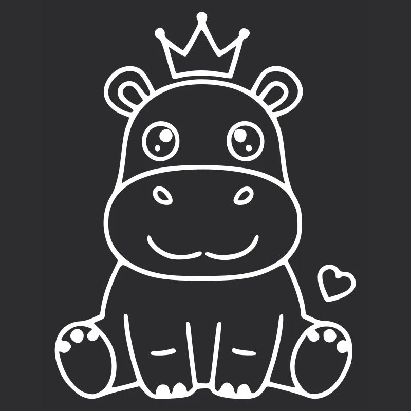 Nilpferd mit Krone Prinz Prinzessin