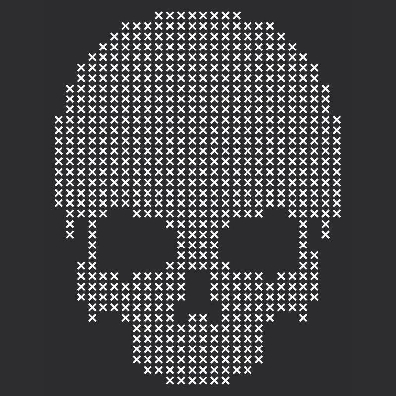 Geometric Skull Stitches Dotwork