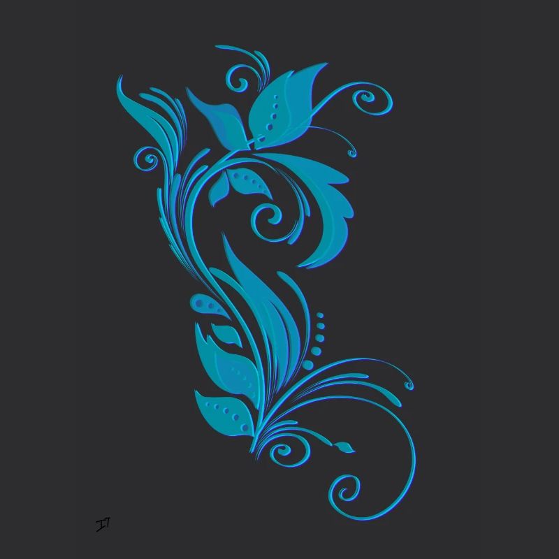 Blue and purple ornamental pattern