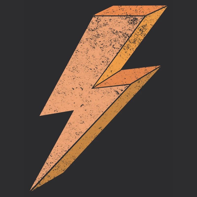 Blitzsymbol in warmem Orange 3D