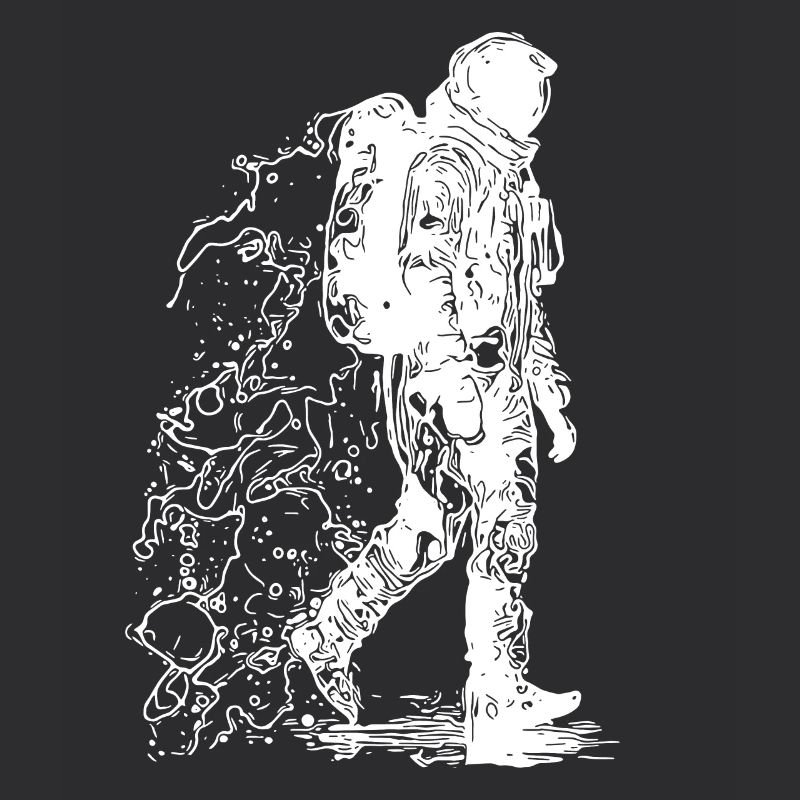 Astronaute de l’espace dans la poussière au clair de lune