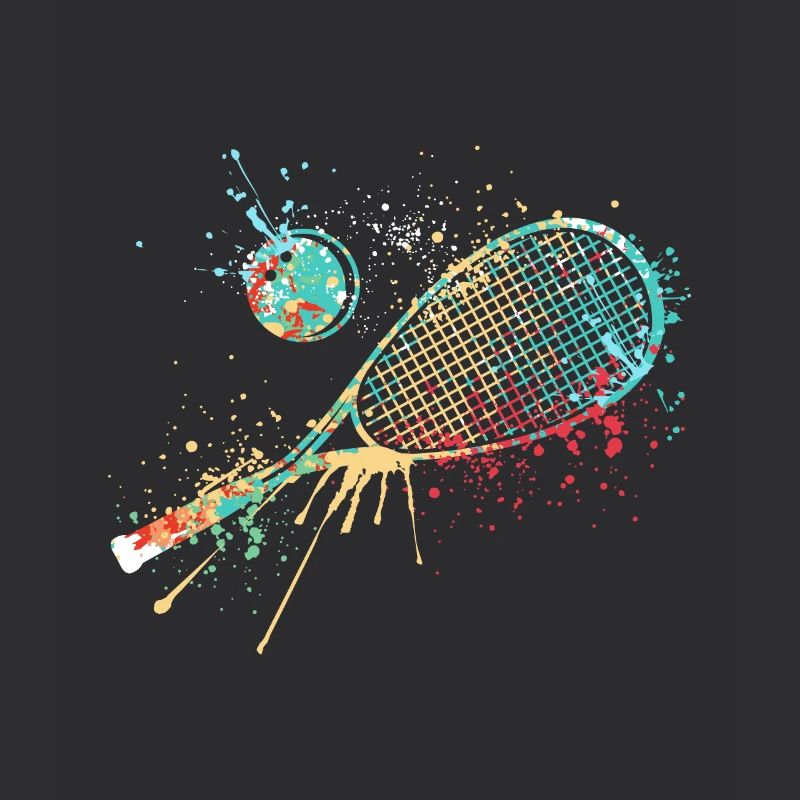 Splash art Squash sports for squash racket