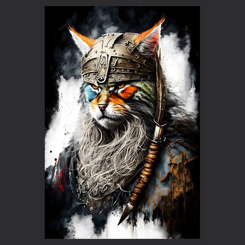 Chat viking en uniforme