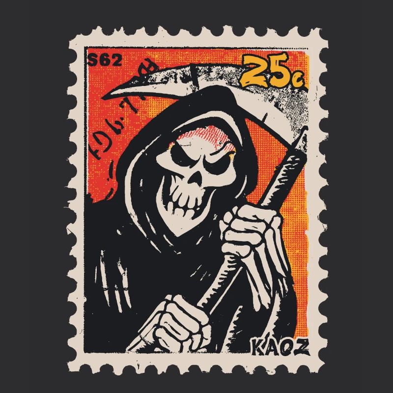 Bande dessinée Grim Reaper sur timbre-poste