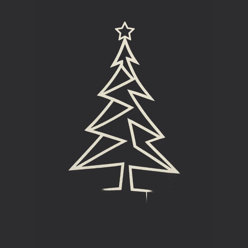 Urban Christmas Tree – Angular One-Line-Art Design