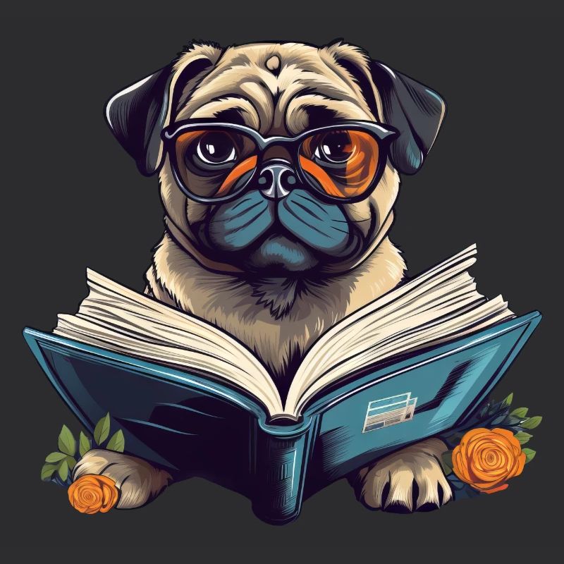 Mops der Lesekünstler: Cool mit Buch und
