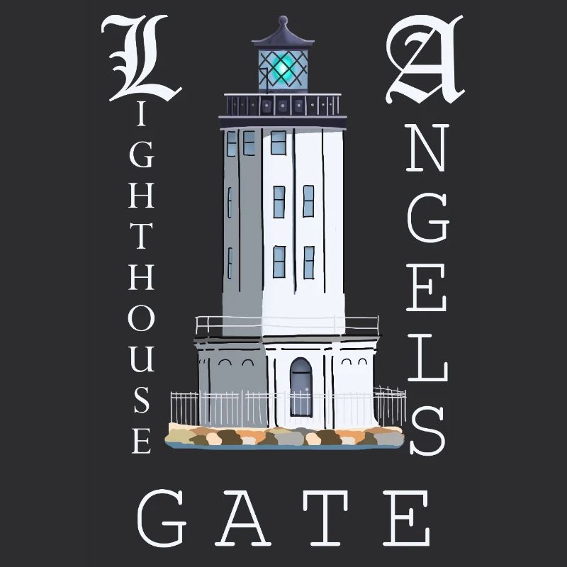 Los Angeles, Hand Drawing Lighthouse Angels Gate