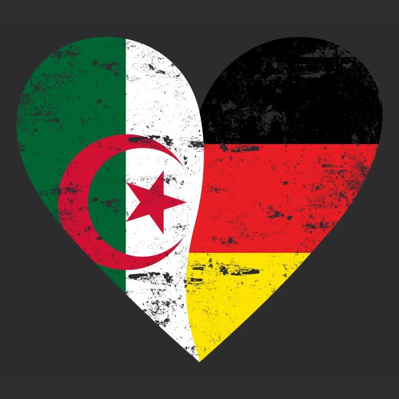 Algérie Allemagne Drapeau Coeur