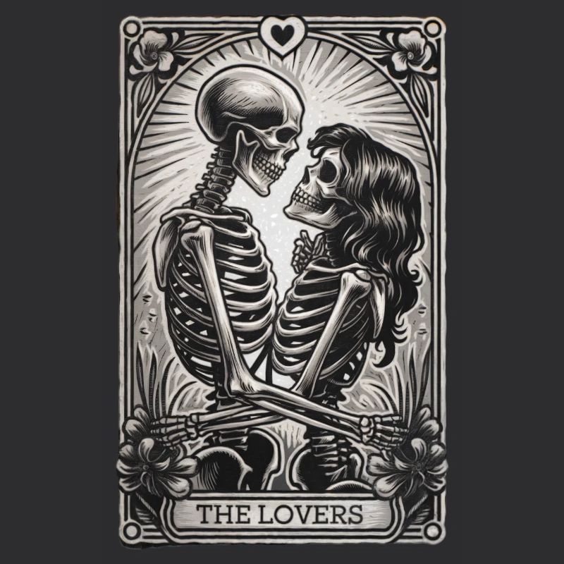 The Lovers Skeleton Gothic Tarot Art