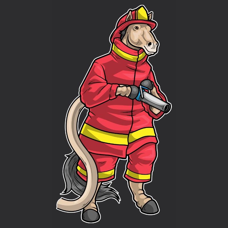 Horse Firefighter Fire Hose