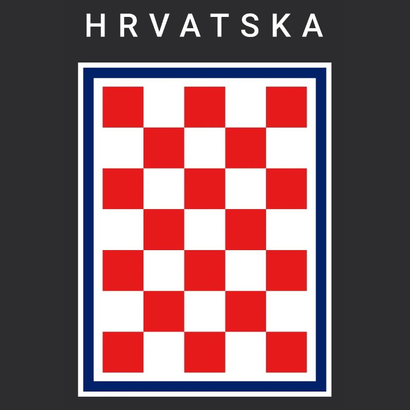 Hrvatska Checker Blue Border