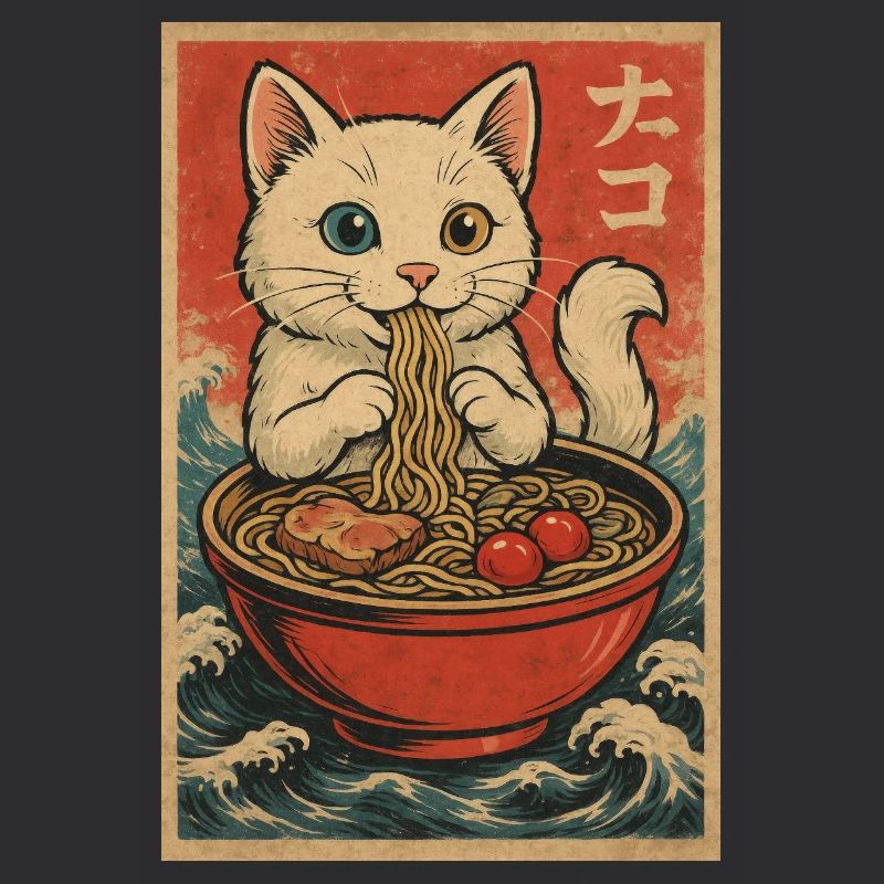 Cadres pour chat Ukiyo-E rétro