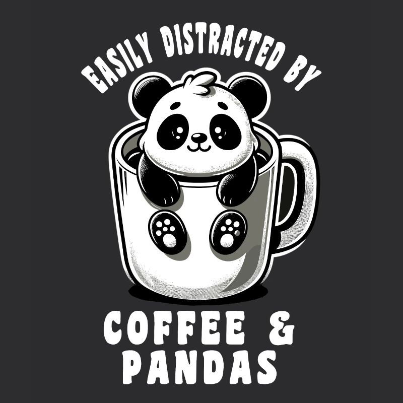 Pandas et café Facilement distrait Coffee Panda