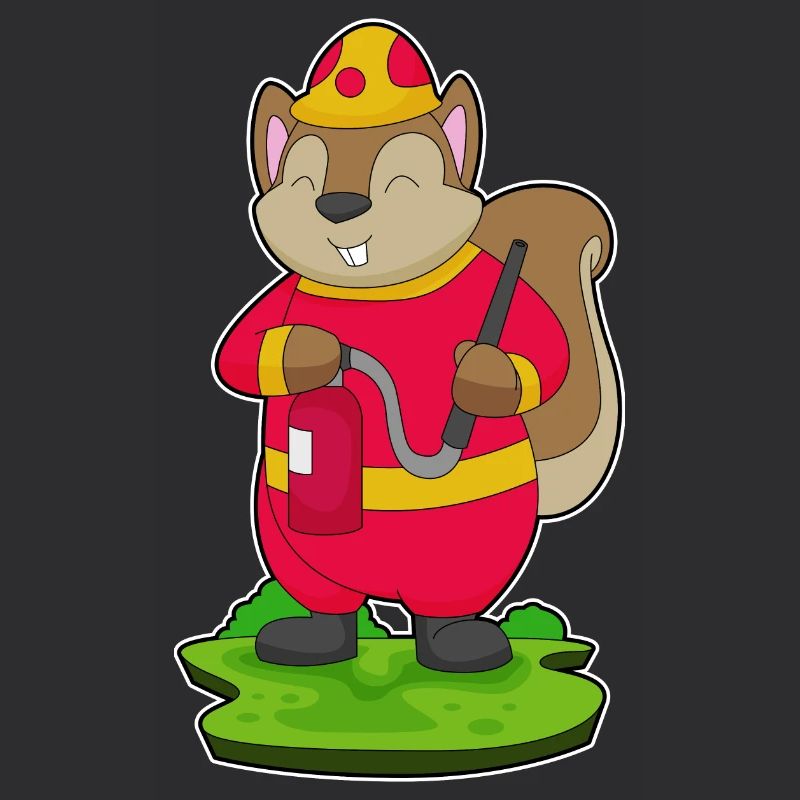 Pompier Squirrel Extincteur Brigade
