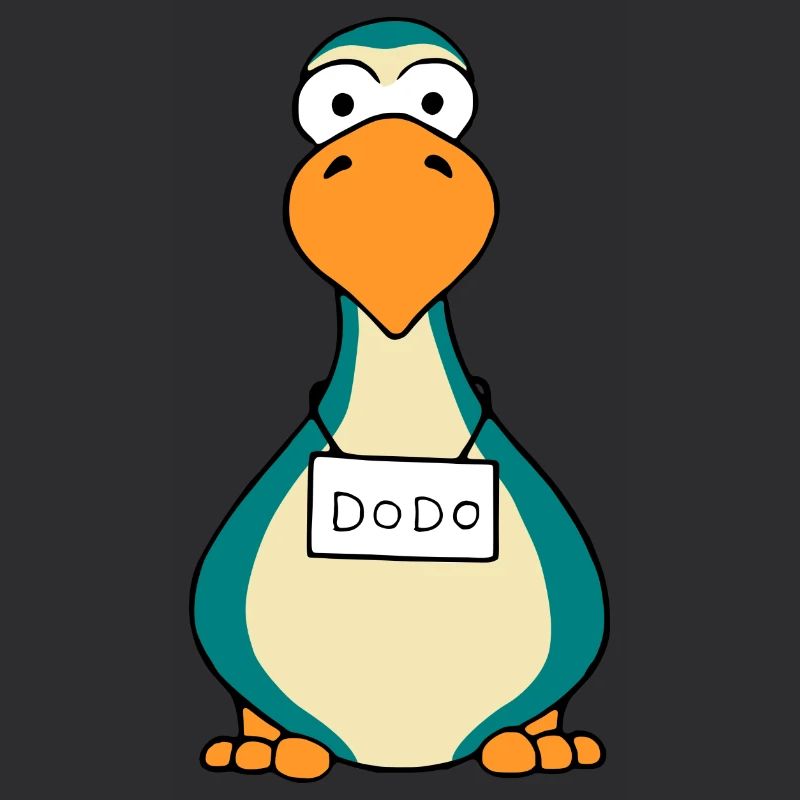 Dodo Frontal Vogel mit Schild Geschenk