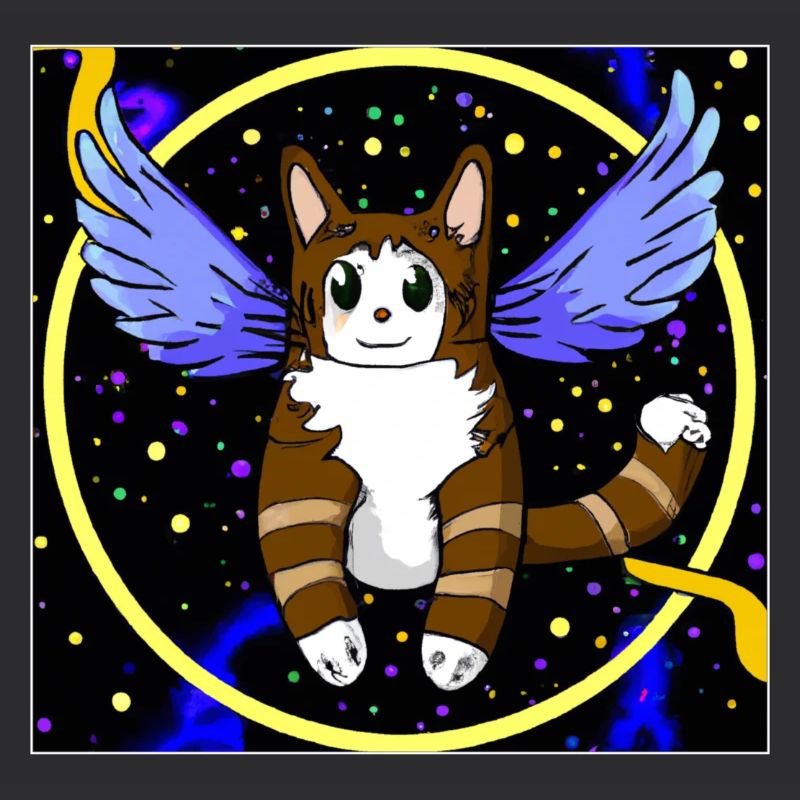 Chat ange dans l’espace.