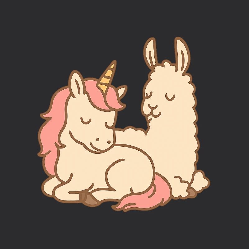 Schlafendes Einhorn und Lama