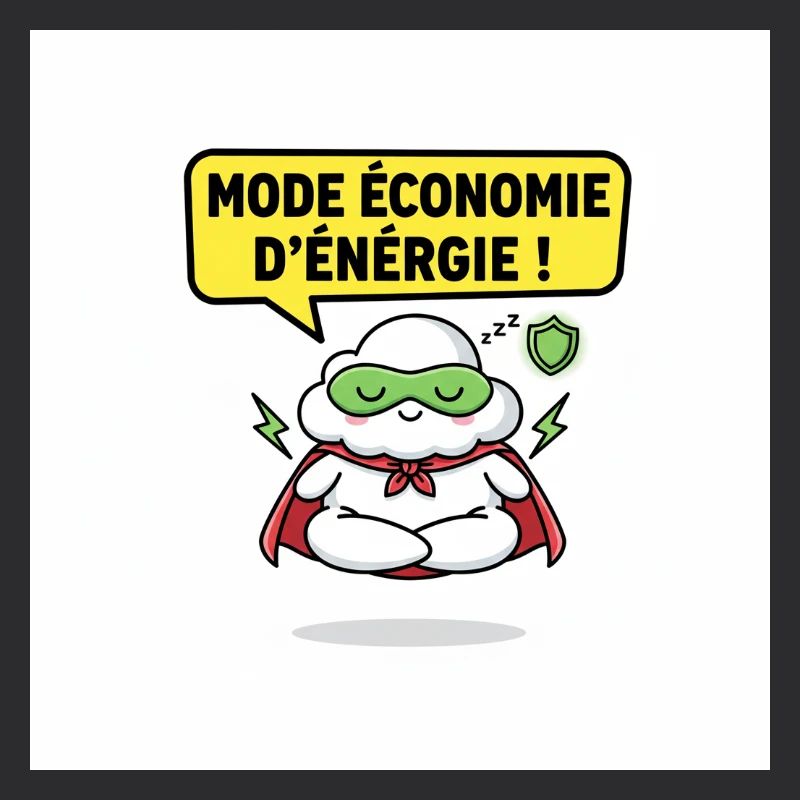Superhero Cloud Saving Energy Mode