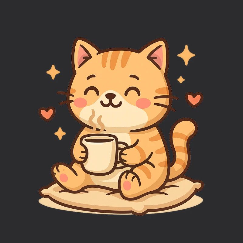 Chat de café mignon - Motif de chat amusant pour le café