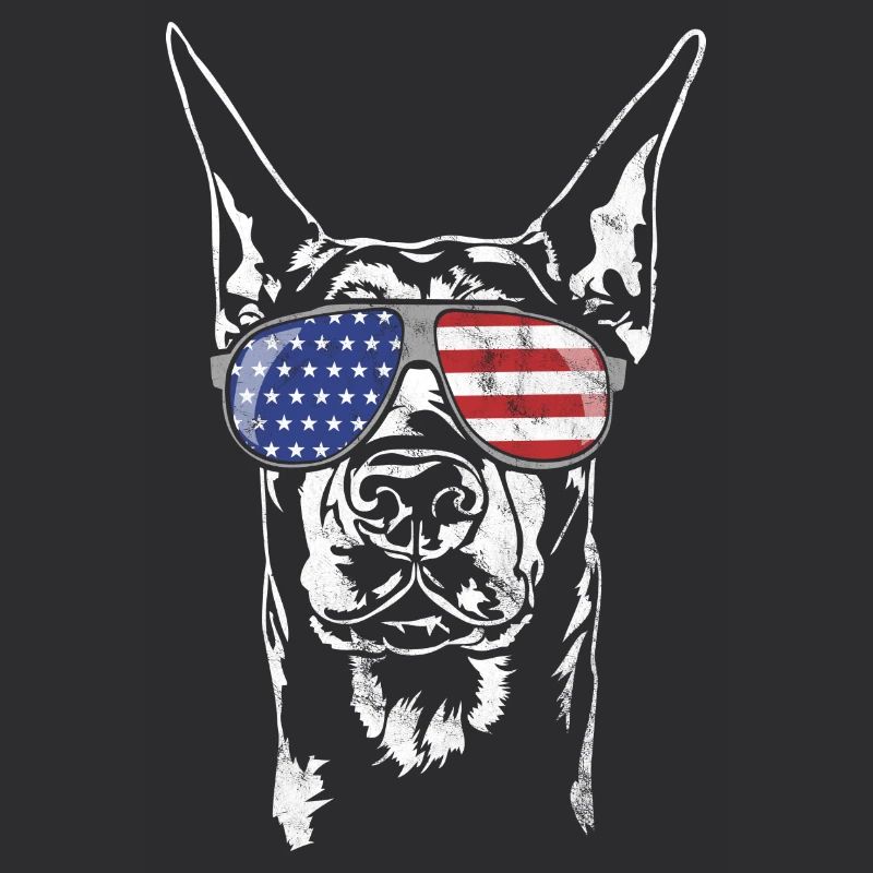 DOBERMANN - DOBERMAN PINSCHER America flag vintag