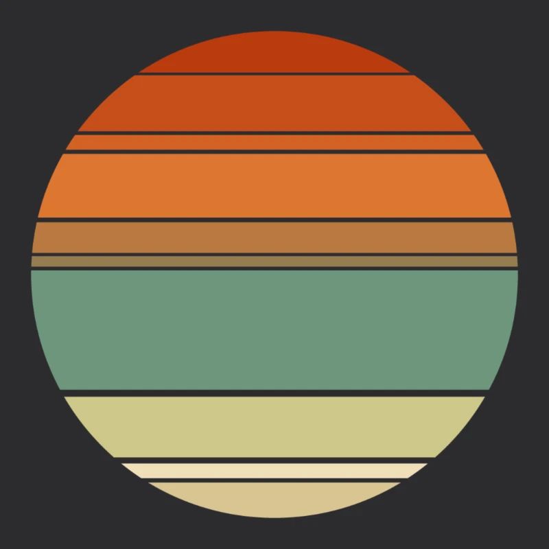 Retro Sunset Background Circle