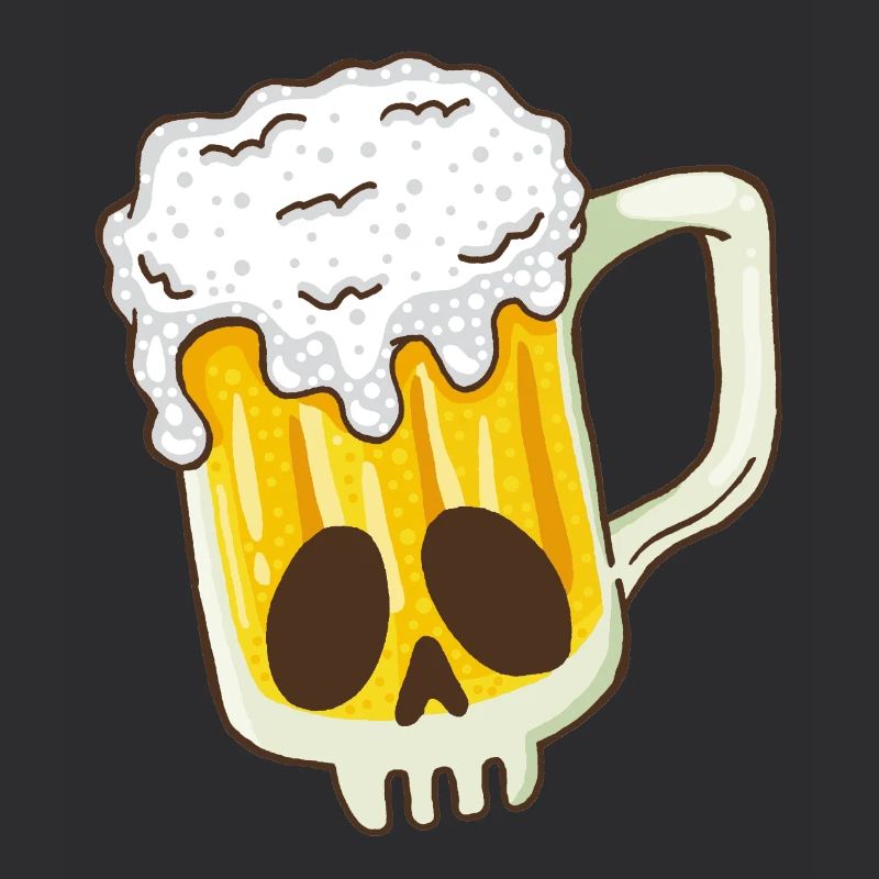 Crâne et bière