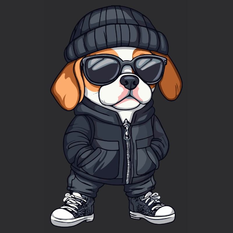 Beagle chien bande dessinée d’hiver