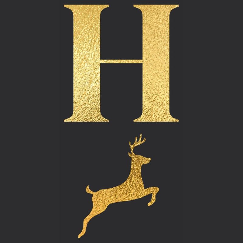 Buchstabe h goldener Hirsch - Geschenkidee