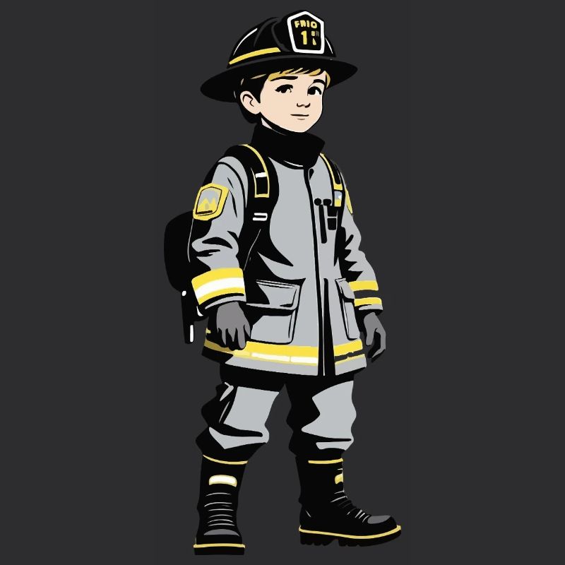 Firefighter Boy - Cute Job Design