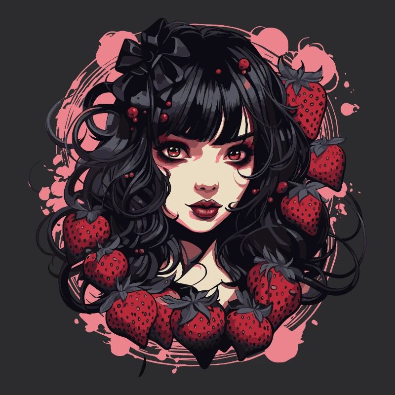 Emo Gothic Erdbeeren Mädchen