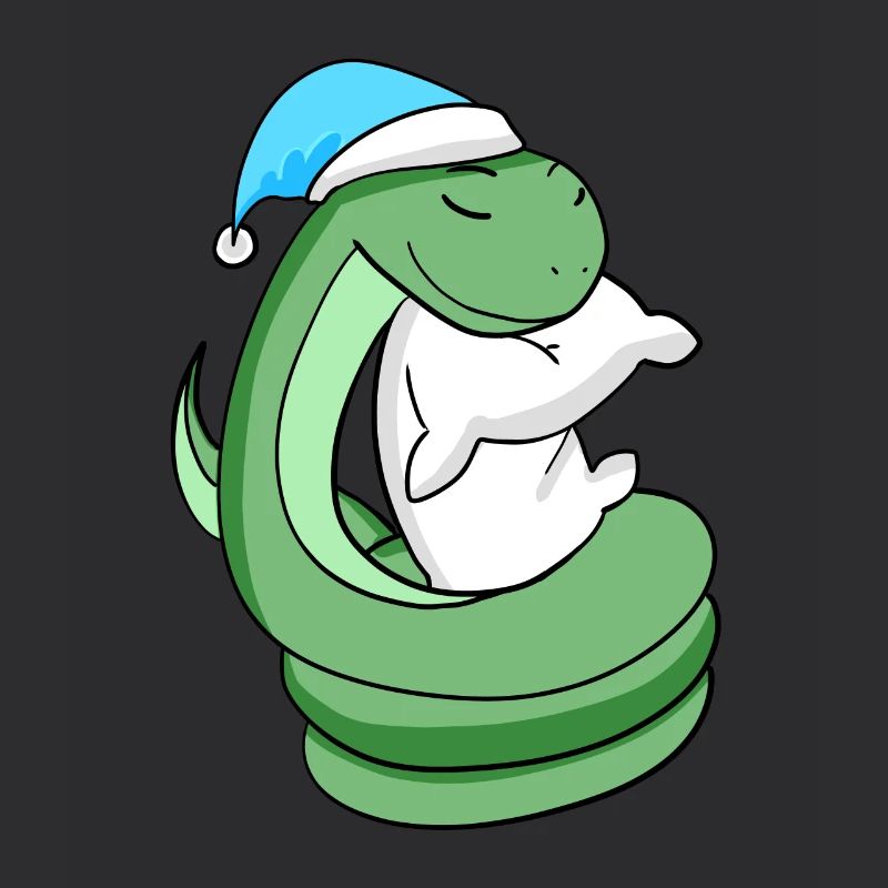 Snake with pillow and sleeping cap