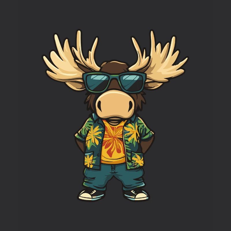 Elch Comic Cool Sommer