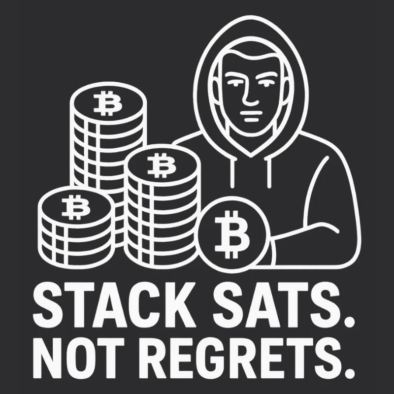 Bitcoin Hoodie Design – Stack Sats. Not Regrets.