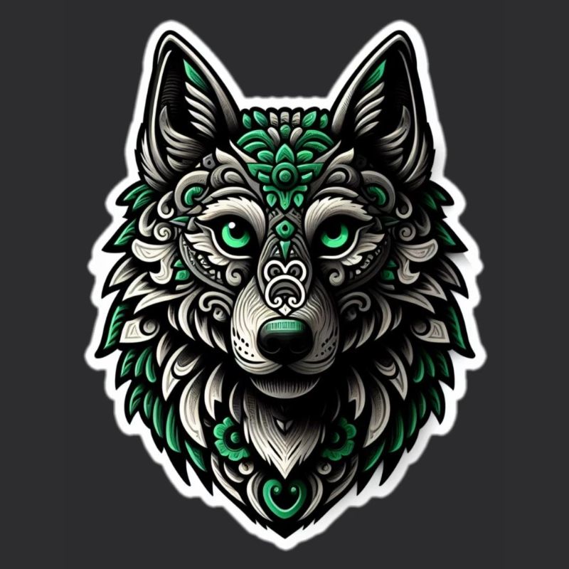 Green-White Wolf