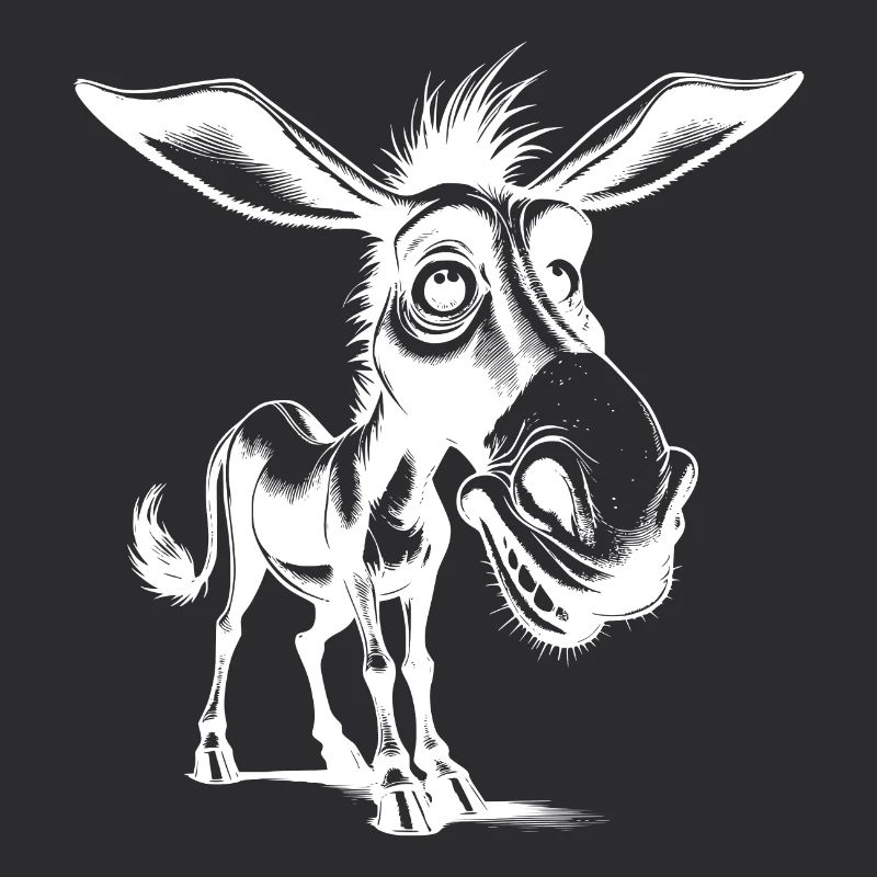 Crazy donkey grinning smiling long-eared