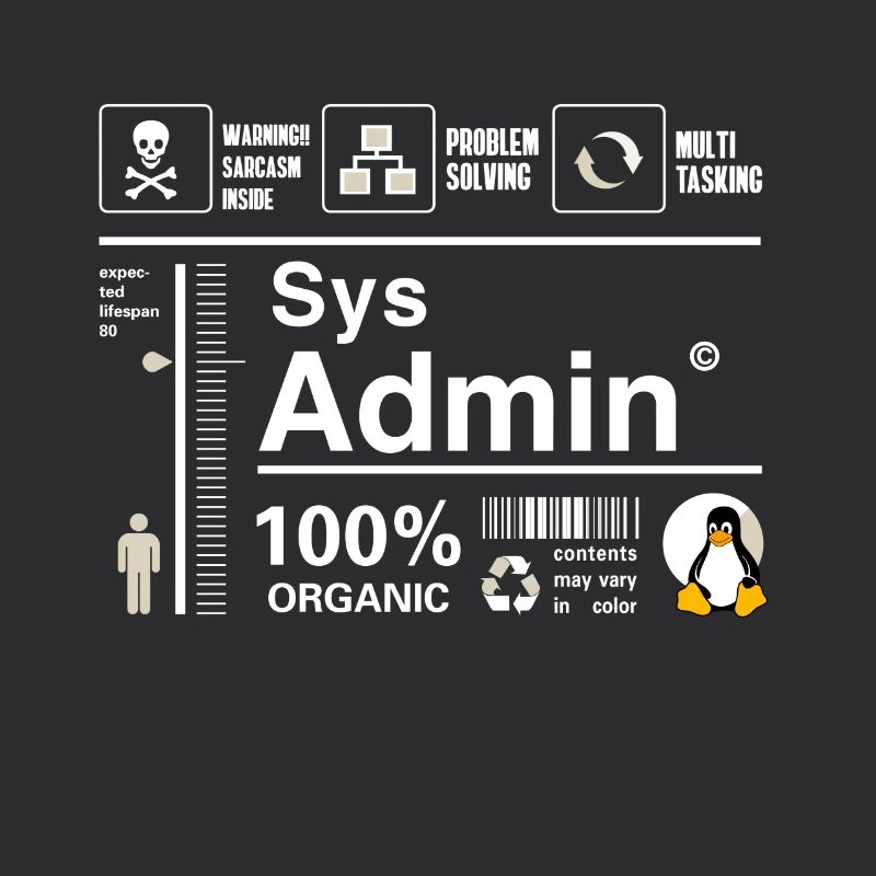 Sys Admin Penguin Ordinateur Nerd pc Platine cpu inh