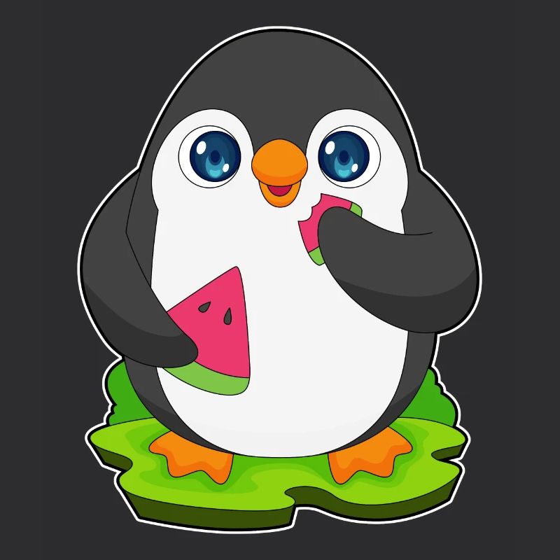 Fruit de pastèque pingouin