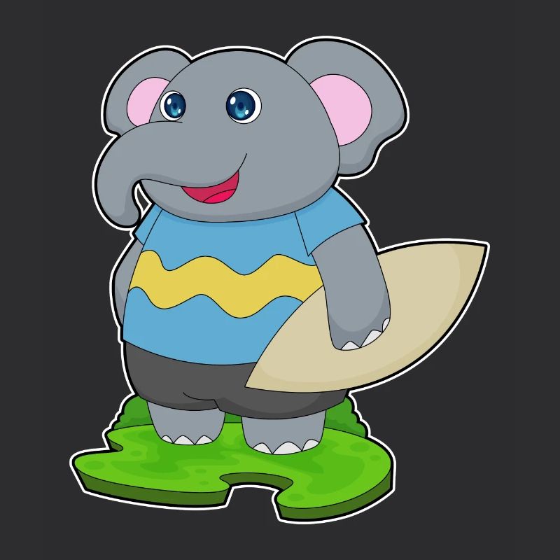 Été de planche de surf sur l’éléphant