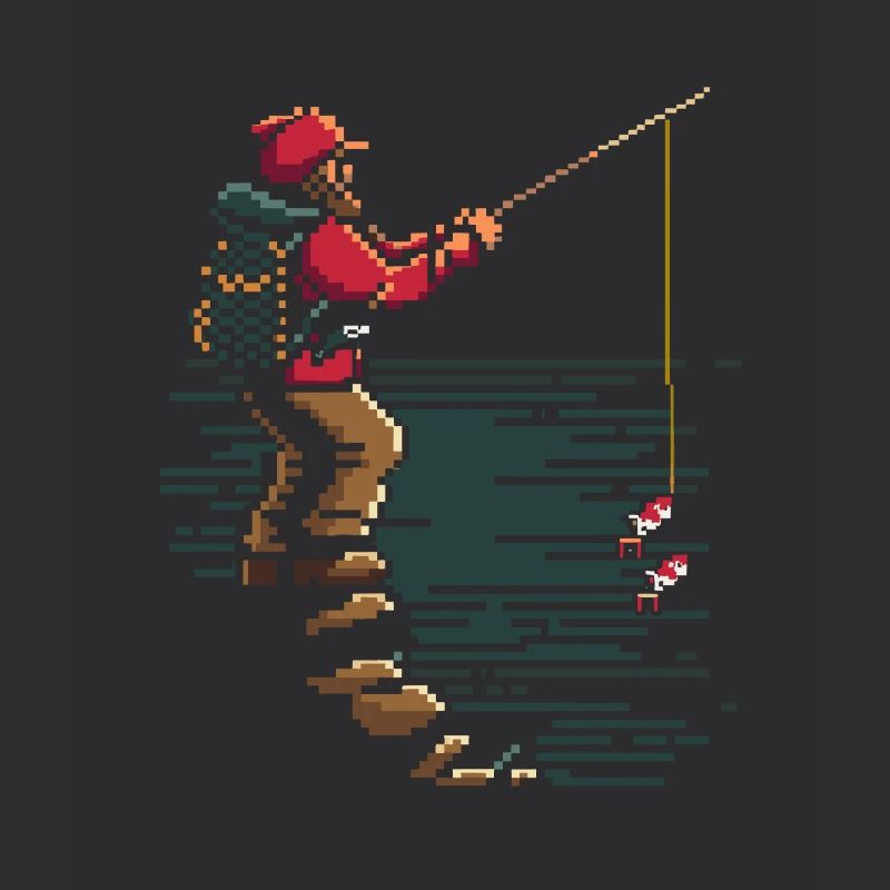 Fishing Pixel Graphic