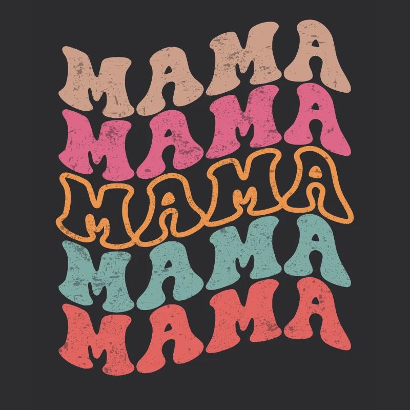Retro Groovy Mama Text Pattern
