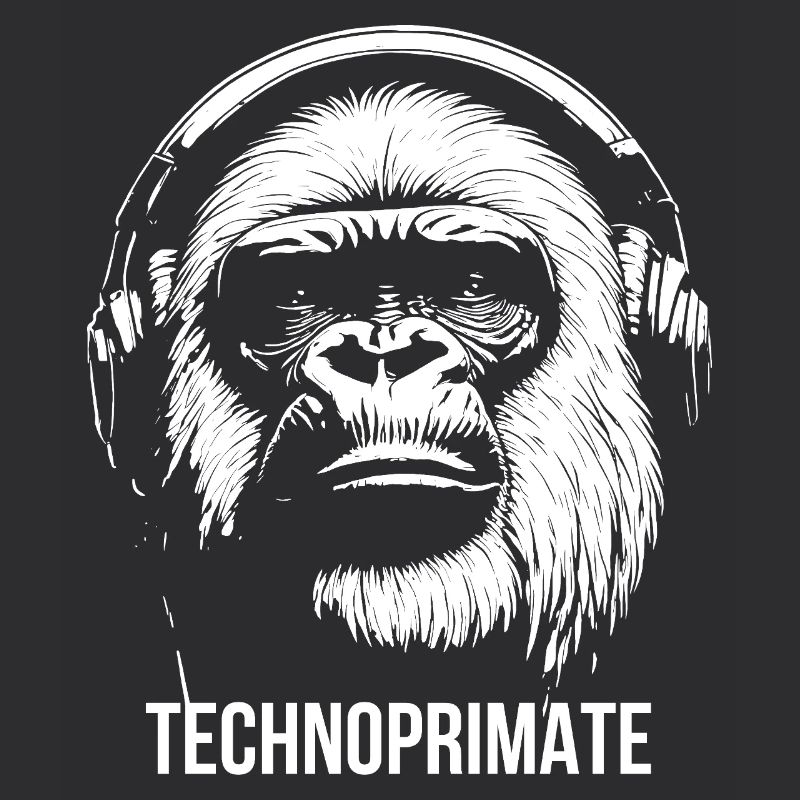 Techno Primate Headphone Ape Art # 4 White