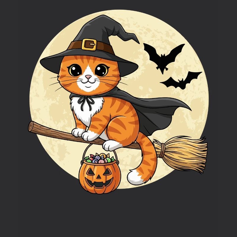 Chat mignon sorcière Halloween