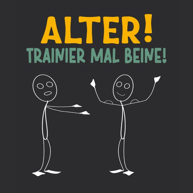 Strichmännchen ALTER TRAINIER MAL BEINE Lustiges