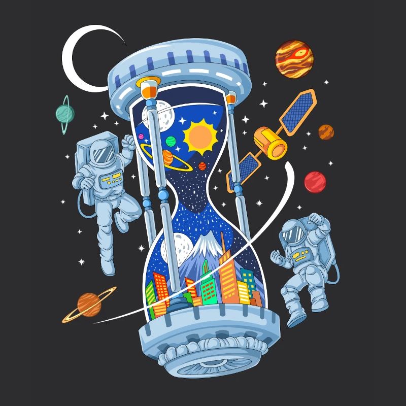 Space Hourglass Astronauts Galaxy Time