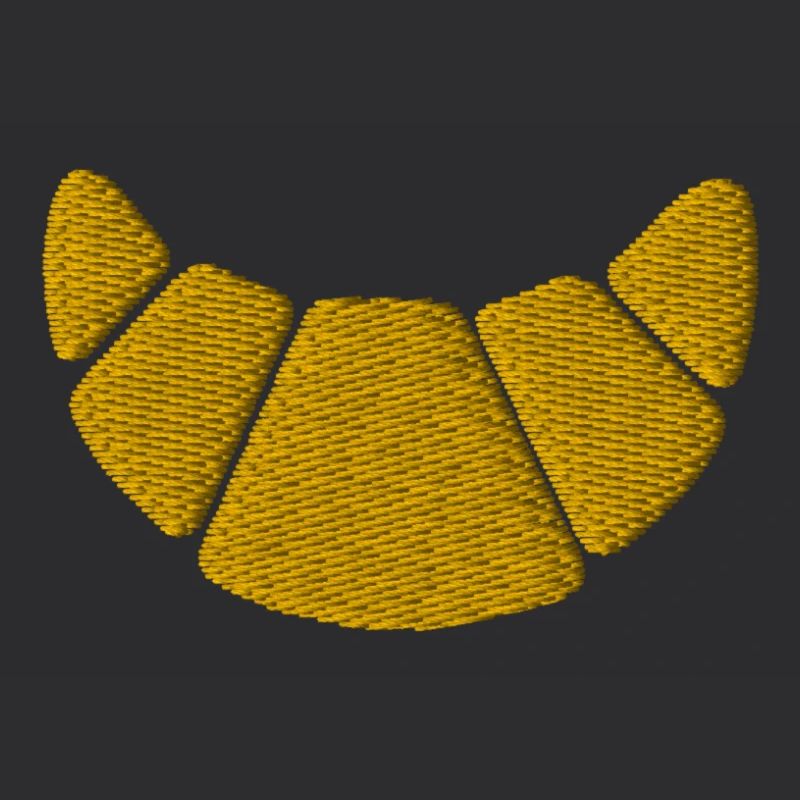 Croissant embroidered