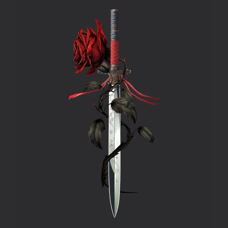 Rose Épées Avant-gardiste Doux Grunge